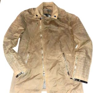 JOHN VARVATOS ASYMMETRICAL ZIP JACKET OLIVE